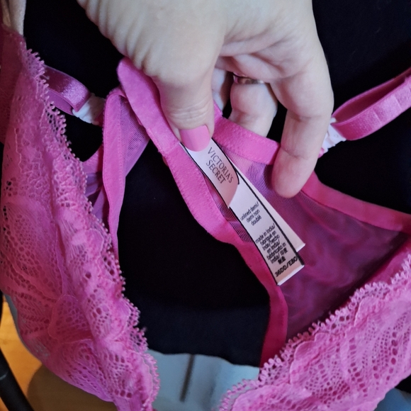 ❤NEW Victoria's Secret 36DD Pink Bra Underwire Lace Demi Adjust to Racerback NWT - Picture 5 of 11